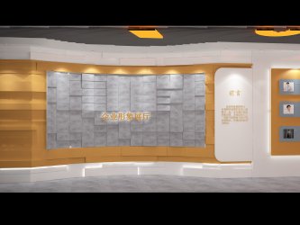 佳怡物流企业展厅设计效果图_山东智业展厅设计案例